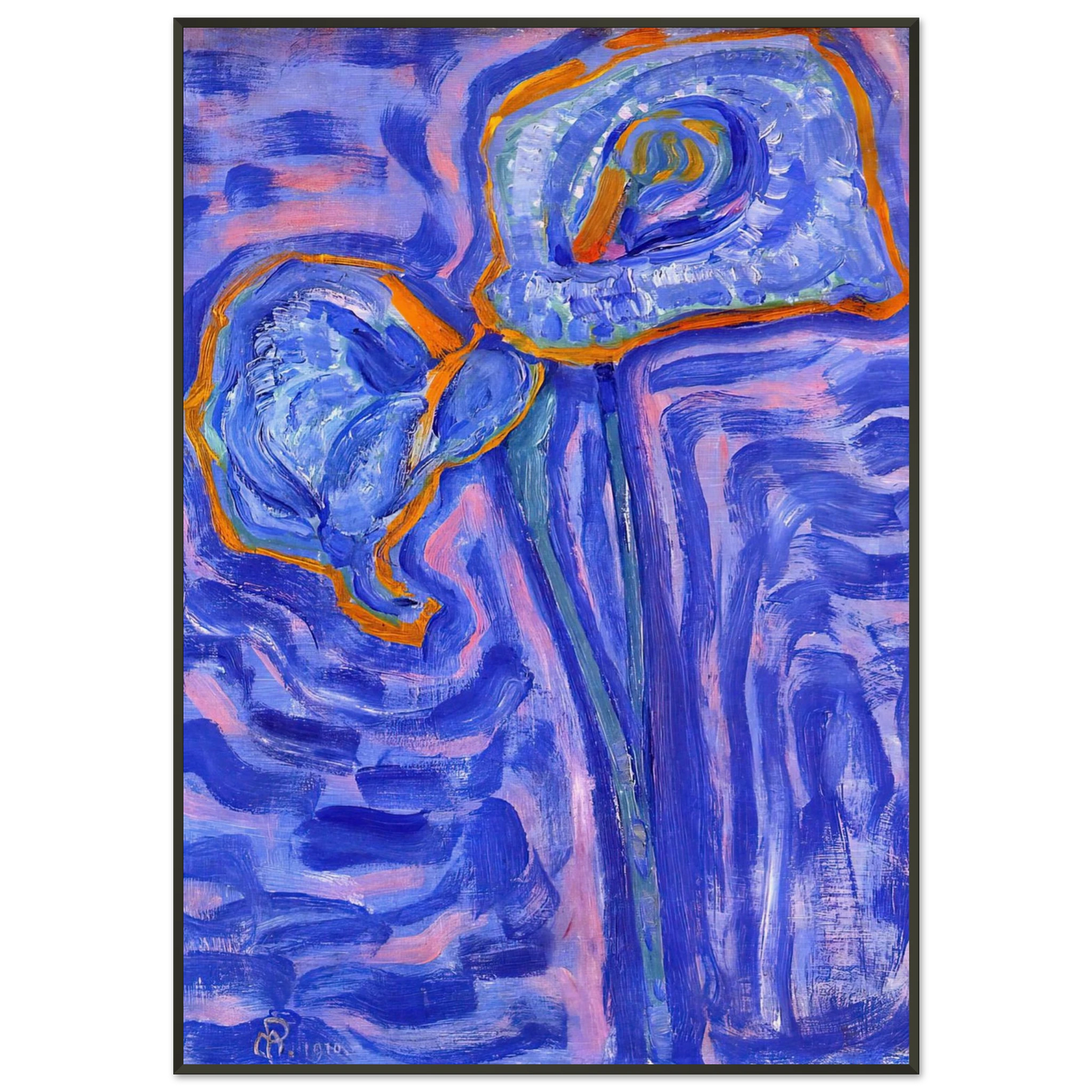 Piet Mondrian  Sun Framed Art Print  - Aluminum Frame - 21x29.7 cm / 8x12"
