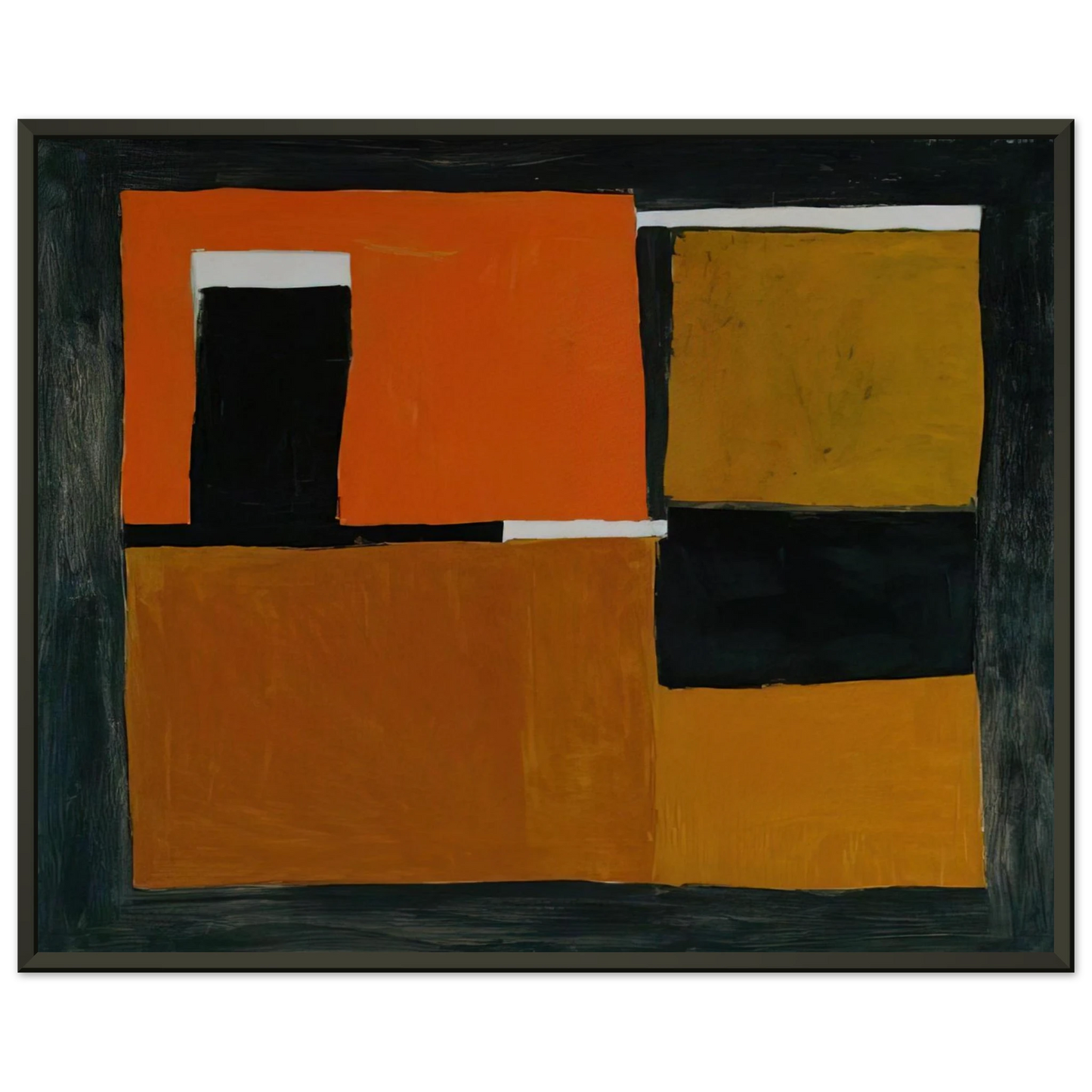 William Scott Orange Black and White Composition 1953 Framed Art Print - Aluminum Frame - 40x50 cm / 16x20 inches