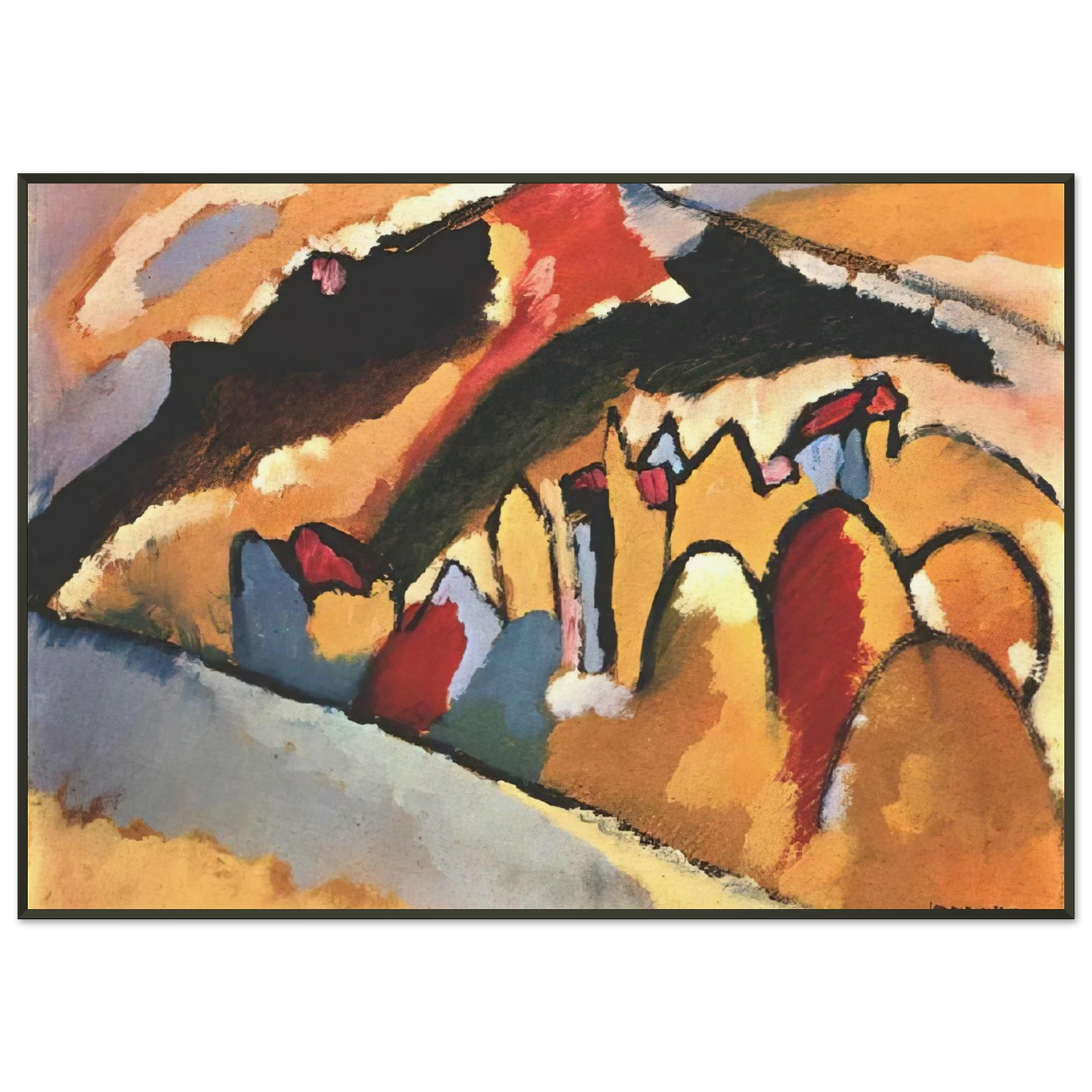 Wassily Kandinsky STUDY FOR AUTUMN 1909 Framed Art Print - Aluminum Frame - 21x29.7 cm / 8x12"