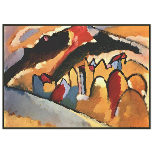 Wassily Kandinsky  STUDY FOR AUTUMN 1909 Framed Art Print  - Aluminum Frame - 21x29.7 cm / 8x12"