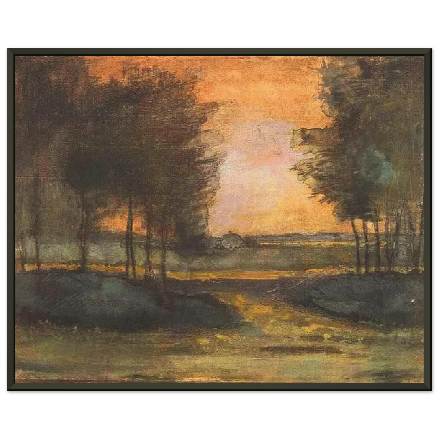 Vincent van Gogh  The Landscape in Drenthe Framed Art Print  - Aluminum Frame - 70x100 cm / 28x40 inches