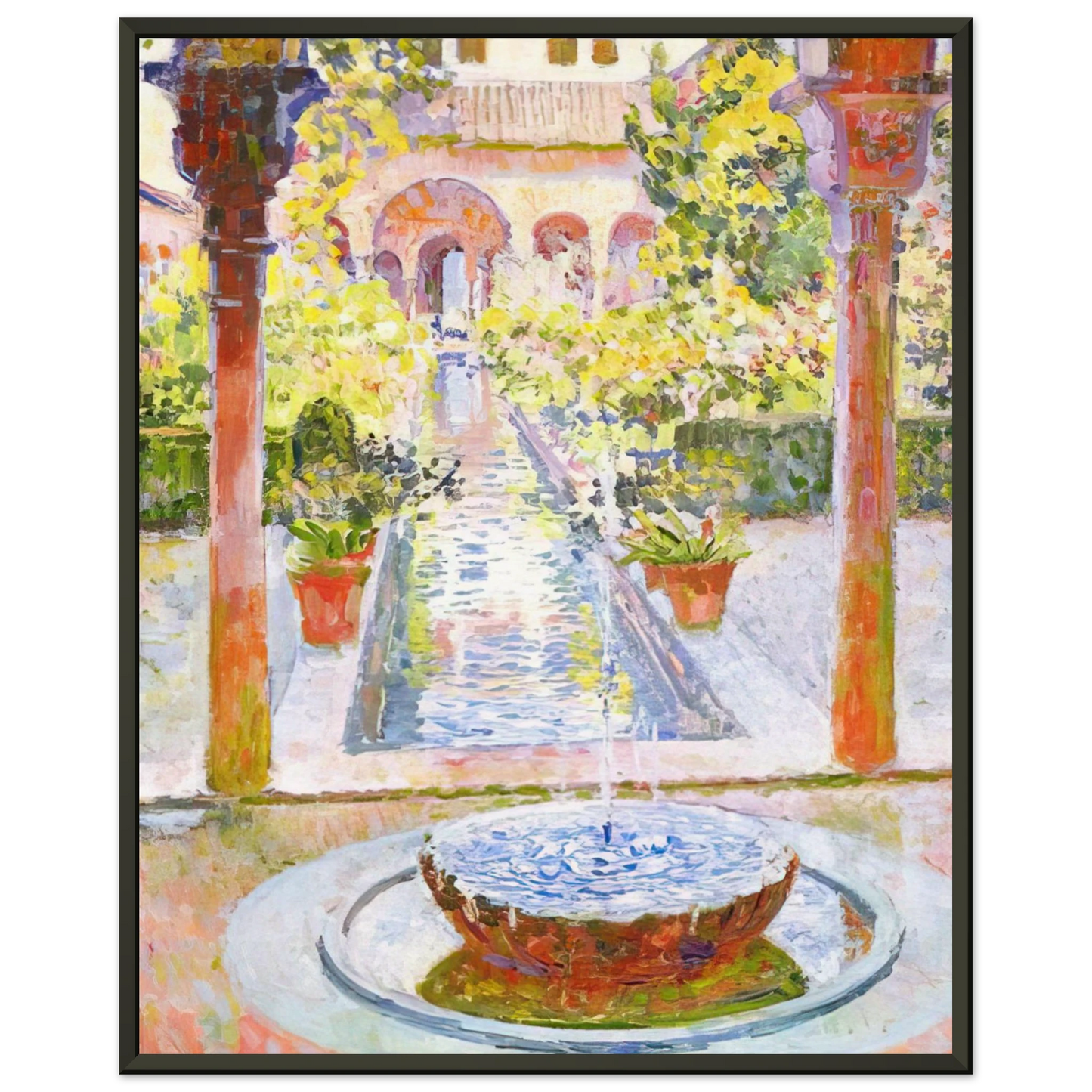 Theo van Rysselberghe THE GARDENS OF GENERALIFE IN GRENADA 1913 Framed Art Print - Aluminum Frame - 60x80 cm / 24x32 inches