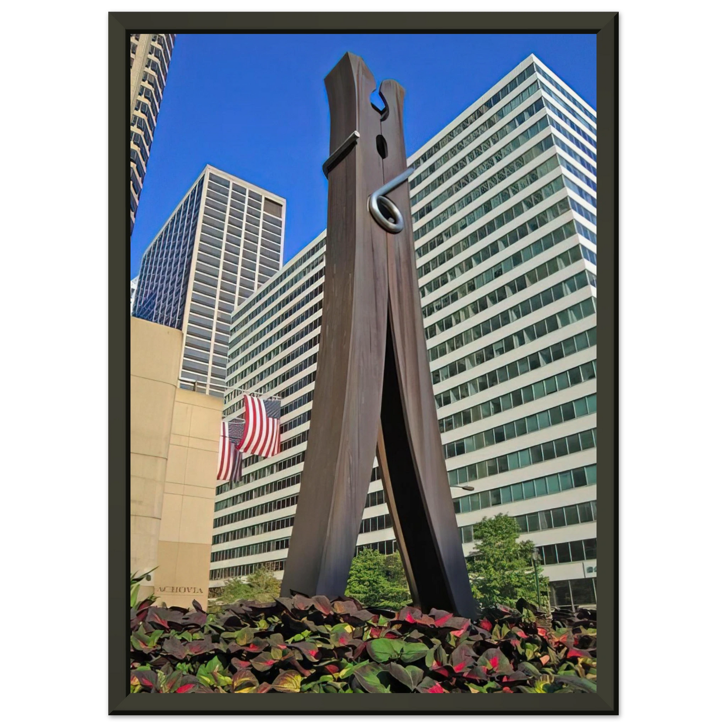 Claes Oldenburg CLOTHESPIN 1976 Framed Art Print - Aluminum Frame - 70x100 cm / 28x40 inches
