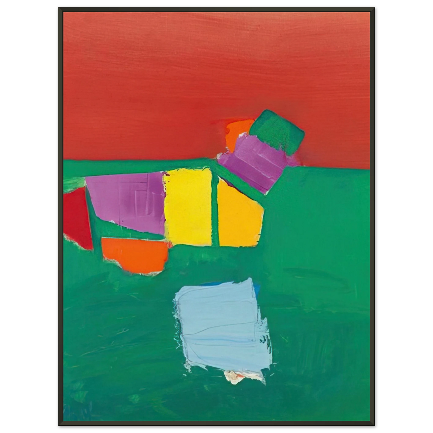 Nicolas de Stael Les Martigues Composition 1954 Framed Art Print - Aluminum Frame - 60x80 cm / 24x32 inches