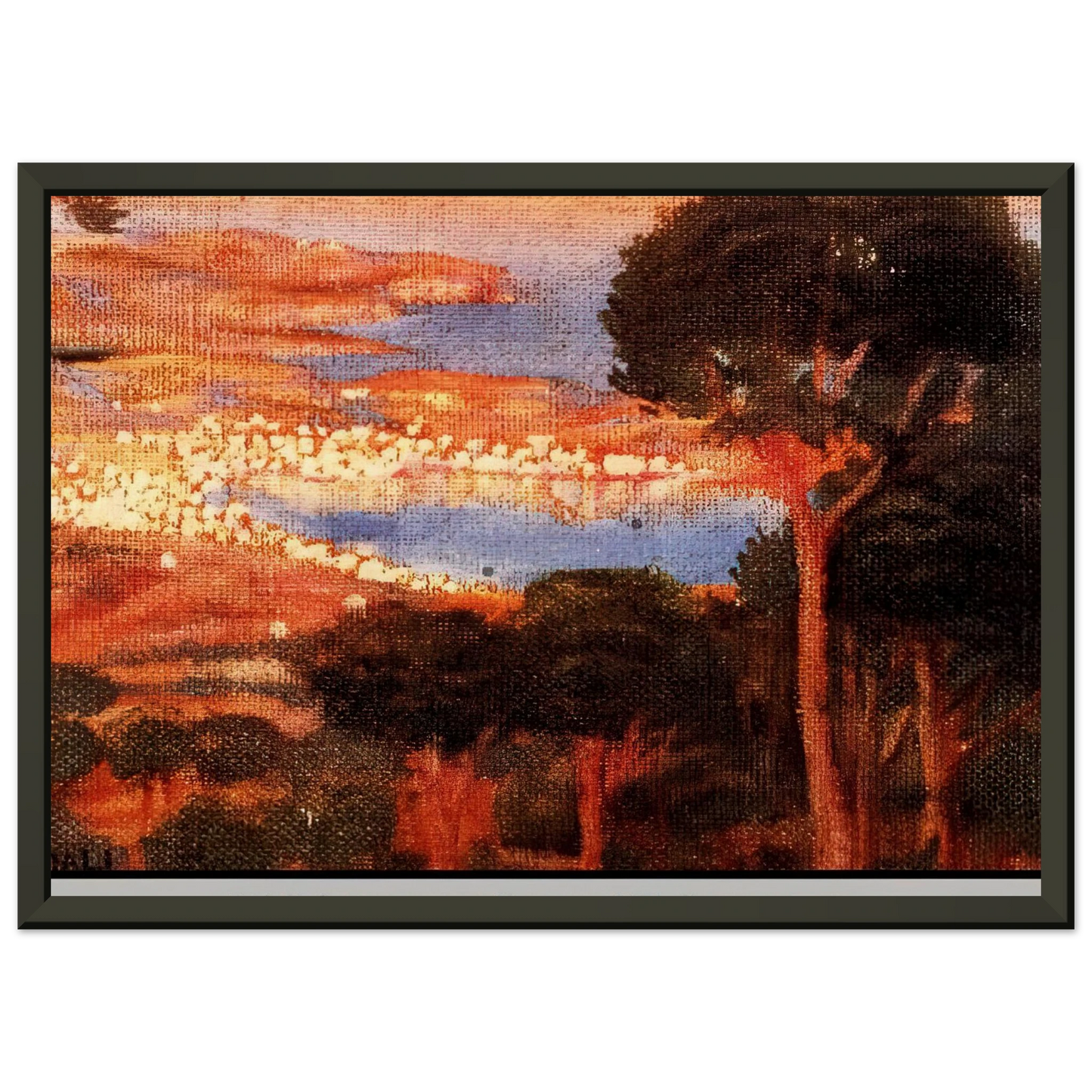 Salvador Dali VIEW OF CADAQUC3A9S FROM MOUNT PANI Framed Art Print - Aluminum Frame - 40x50 cm / 16x20 inches
