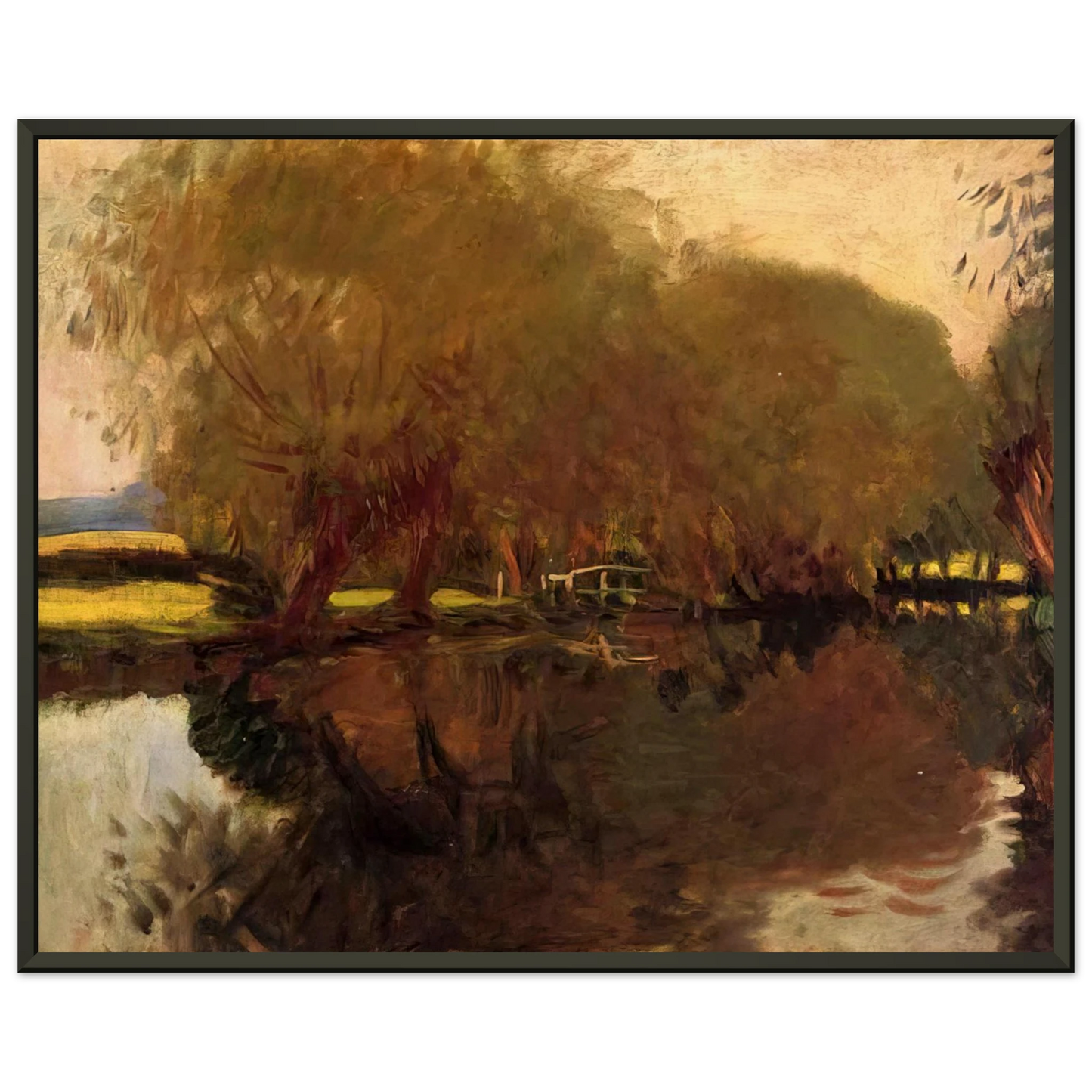 John Singer Sargent A Backwater at Calcot Near Reading Framed Art Print - Aluminum Frame - 70x100 cm / 28x40 inches