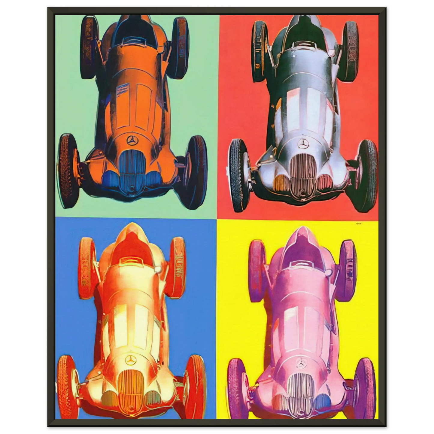 Andy Warhol Benz Racing Car Framed Art Print - Aluminum Frame - 60x80 cm / 24x32 inches