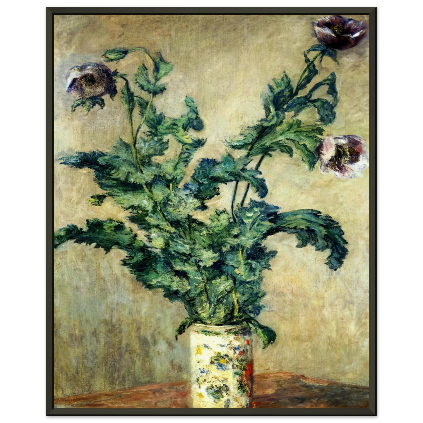claude monet  Purple Poppies Framed Art Print  - Aluminum Frame - 70x100 cm / 28x40 inches