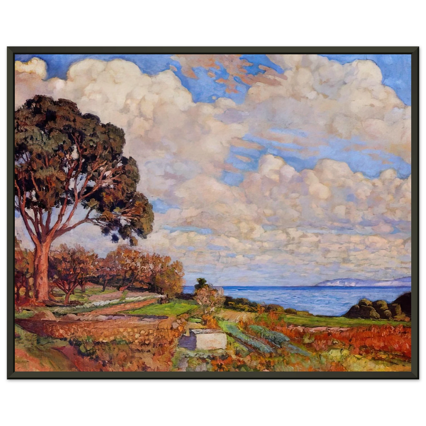 Theo van Rysselberghe LARGE TREE NEAR THE SEA 1919 Framed Art Print - Aluminum Frame - 40x50 cm / 16x20 inches