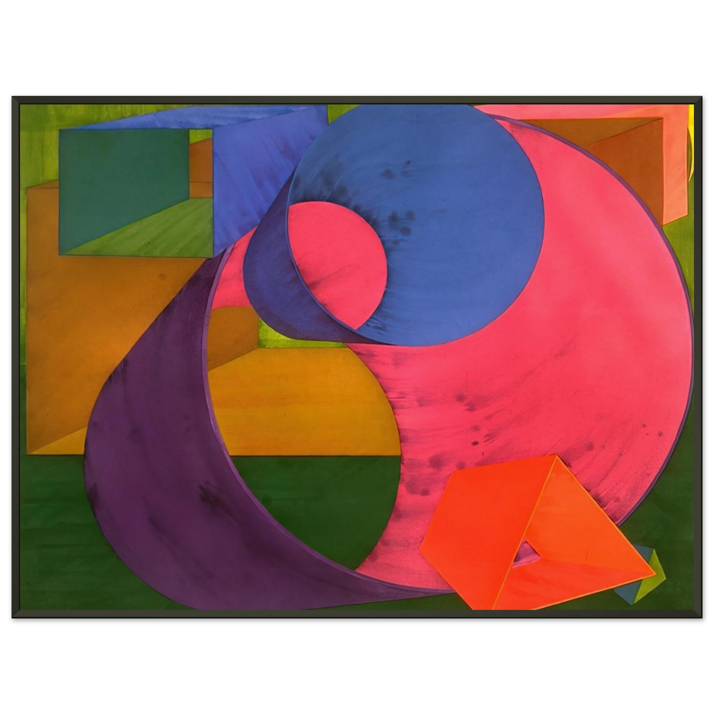 Al Held Indigo Framed Art Print - Aluminum Frame - 70x100 cm / 28x40 inches