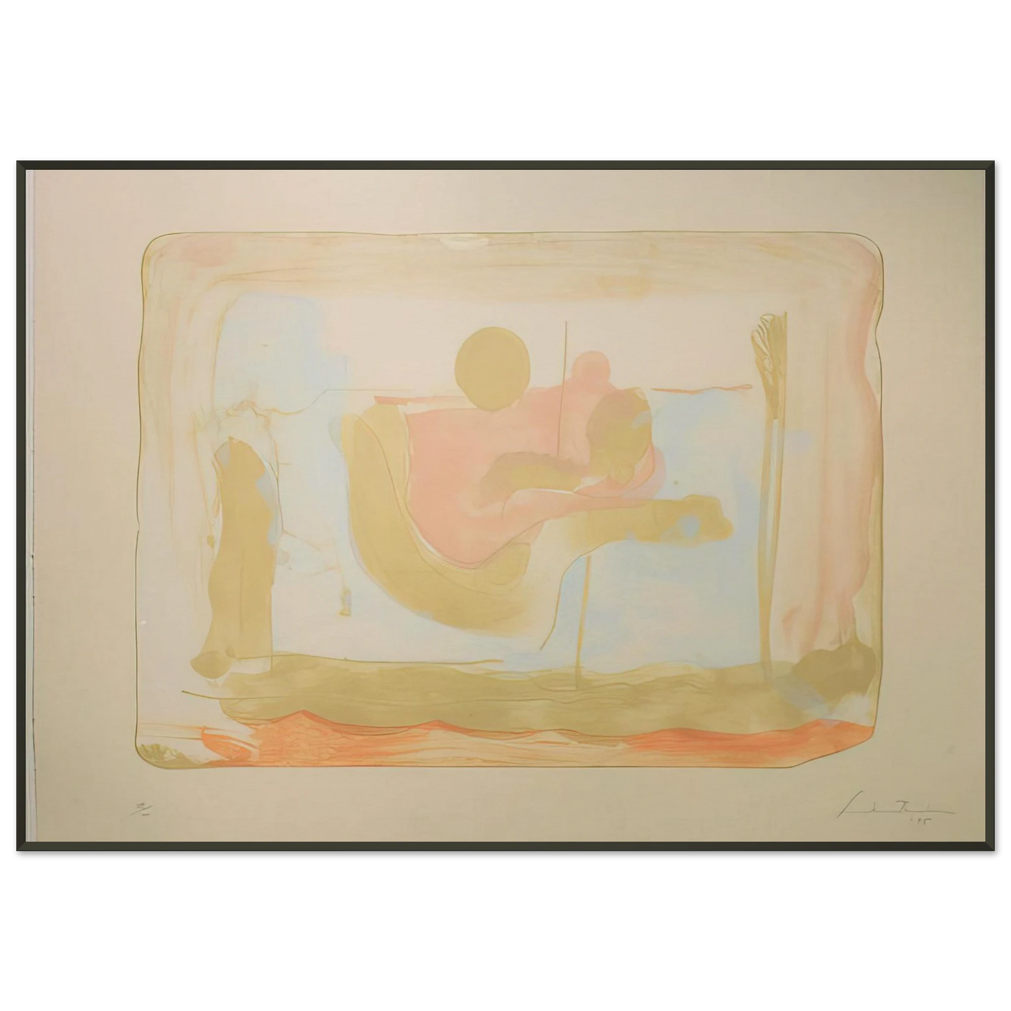 Helen Frankenthaler  Reflections I  1995 Framed Art Print  - Aluminum Frame - 21x29.7 cm / 8x12"