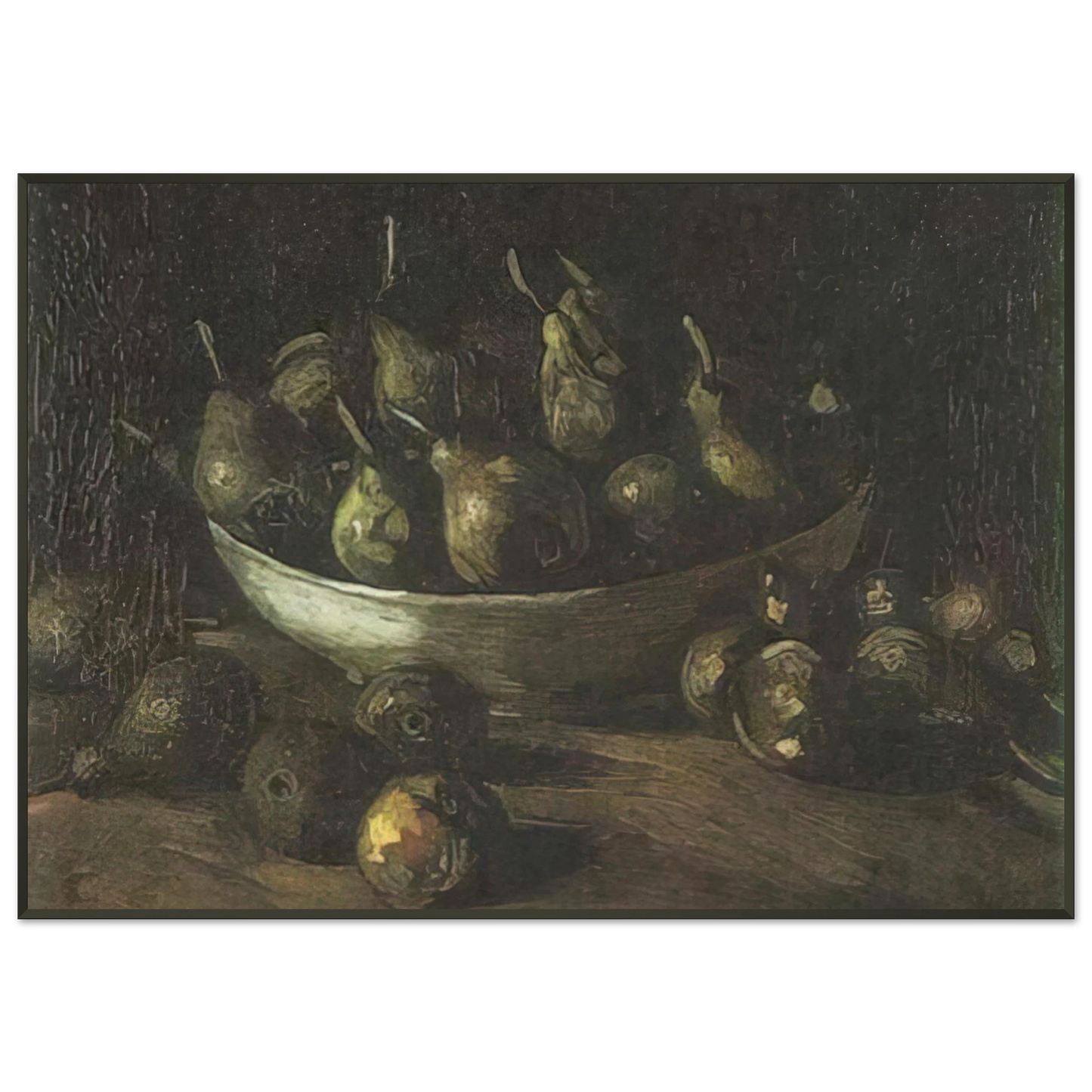Vincent van Gogh  Still life with an Earthern bowl and pears Framed Art Print  - Aluminum Frame - 21x29.7 cm / 8x12"