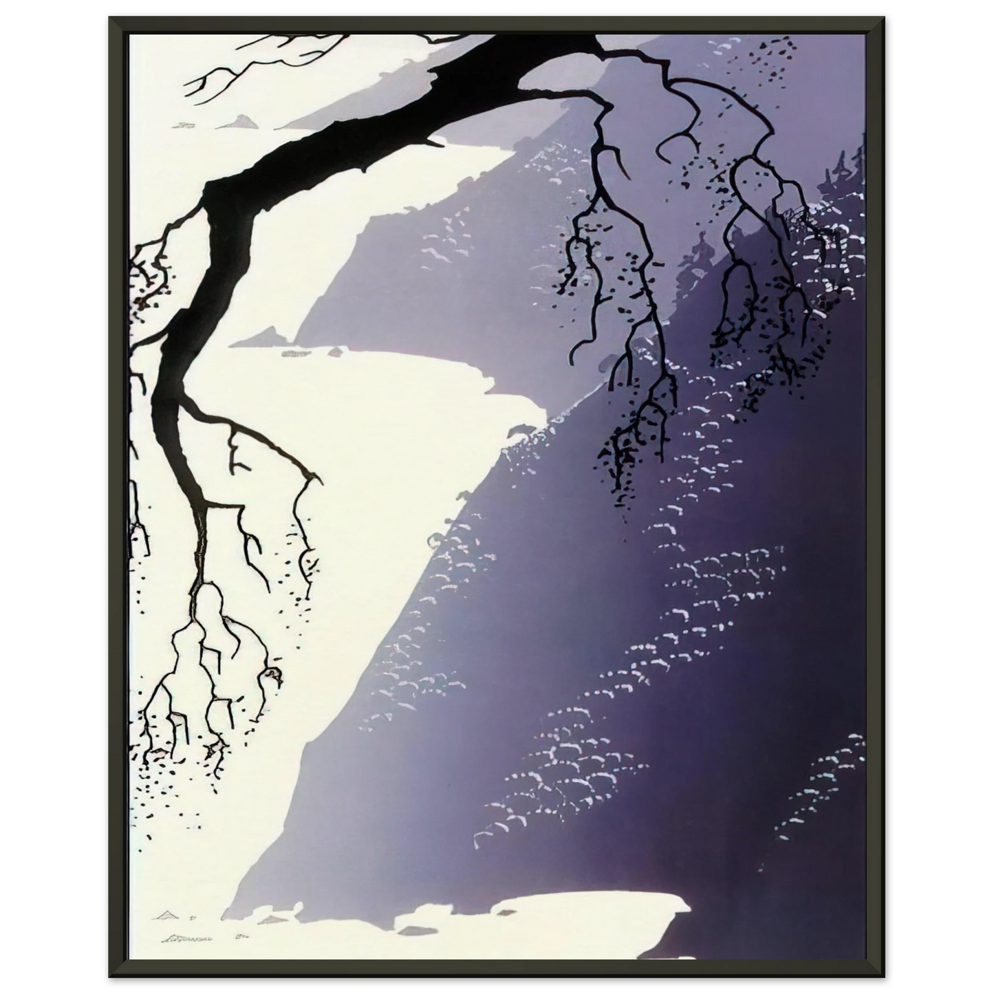 Eyvind Earle  Gray Mist Framed Art Print  - Aluminum Frame - 40x50 cm / 16x20 inches