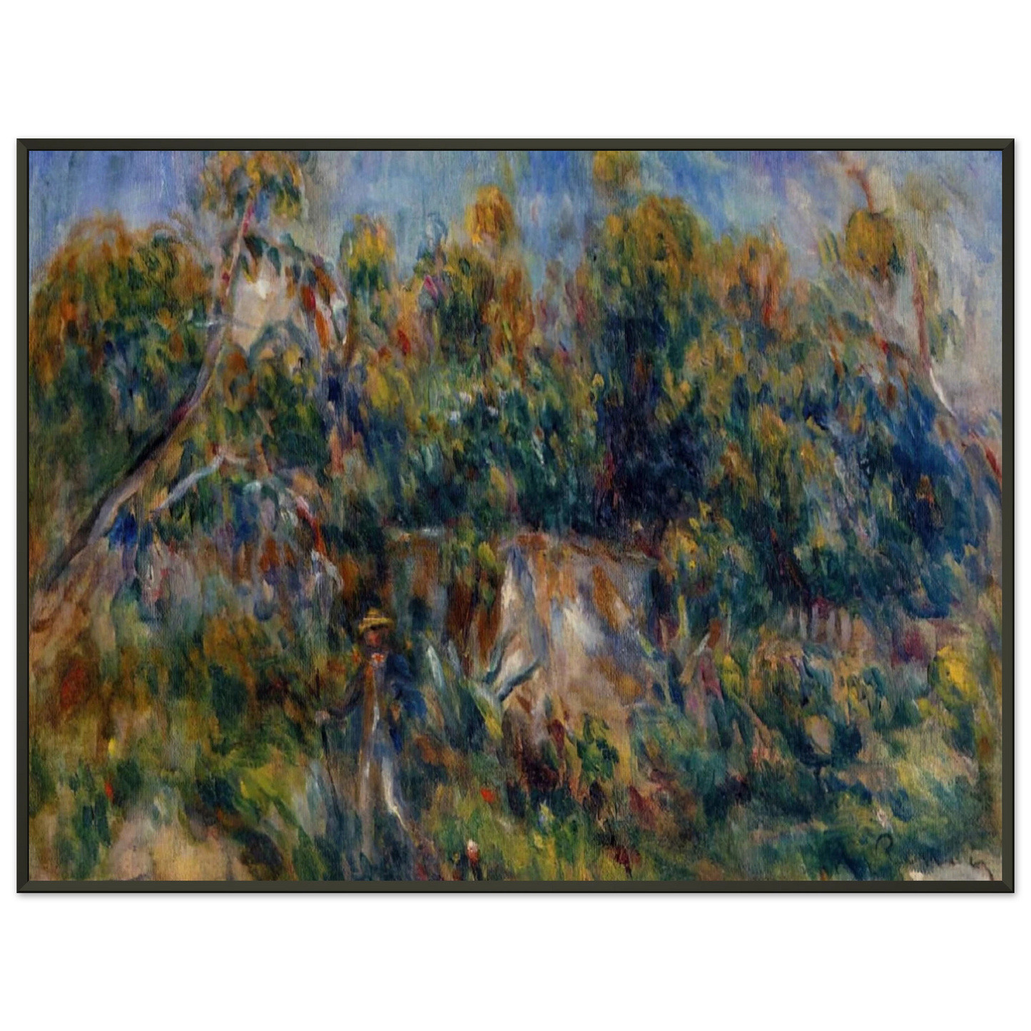 PierreAuguste Renoir The Painter Taking a Stroll at Cagnes Framed Art Print - Aluminum Frame - 70x100 cm / 28x40 inches