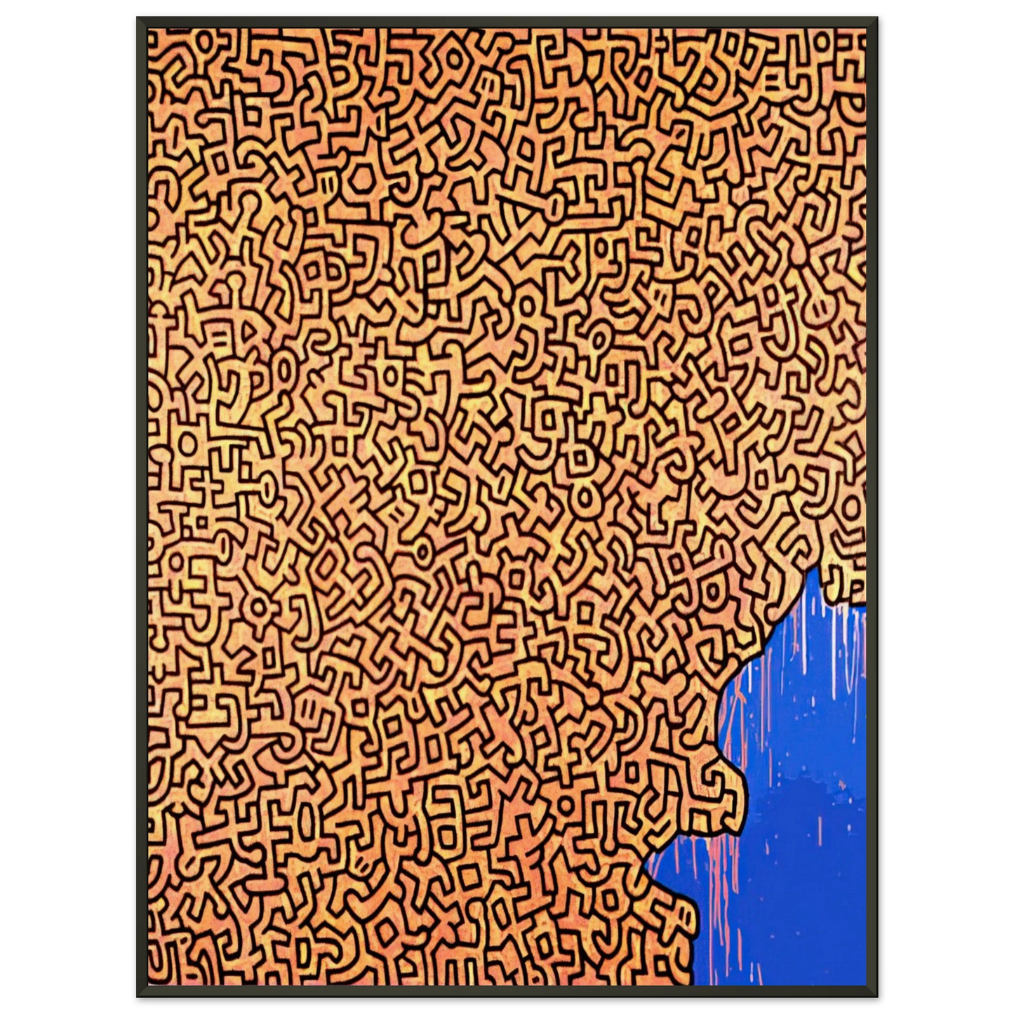 Keith Haring BRAZIL 1989 Framed Art Print - Aluminum Frame - 40x50 cm / 16x20 inches