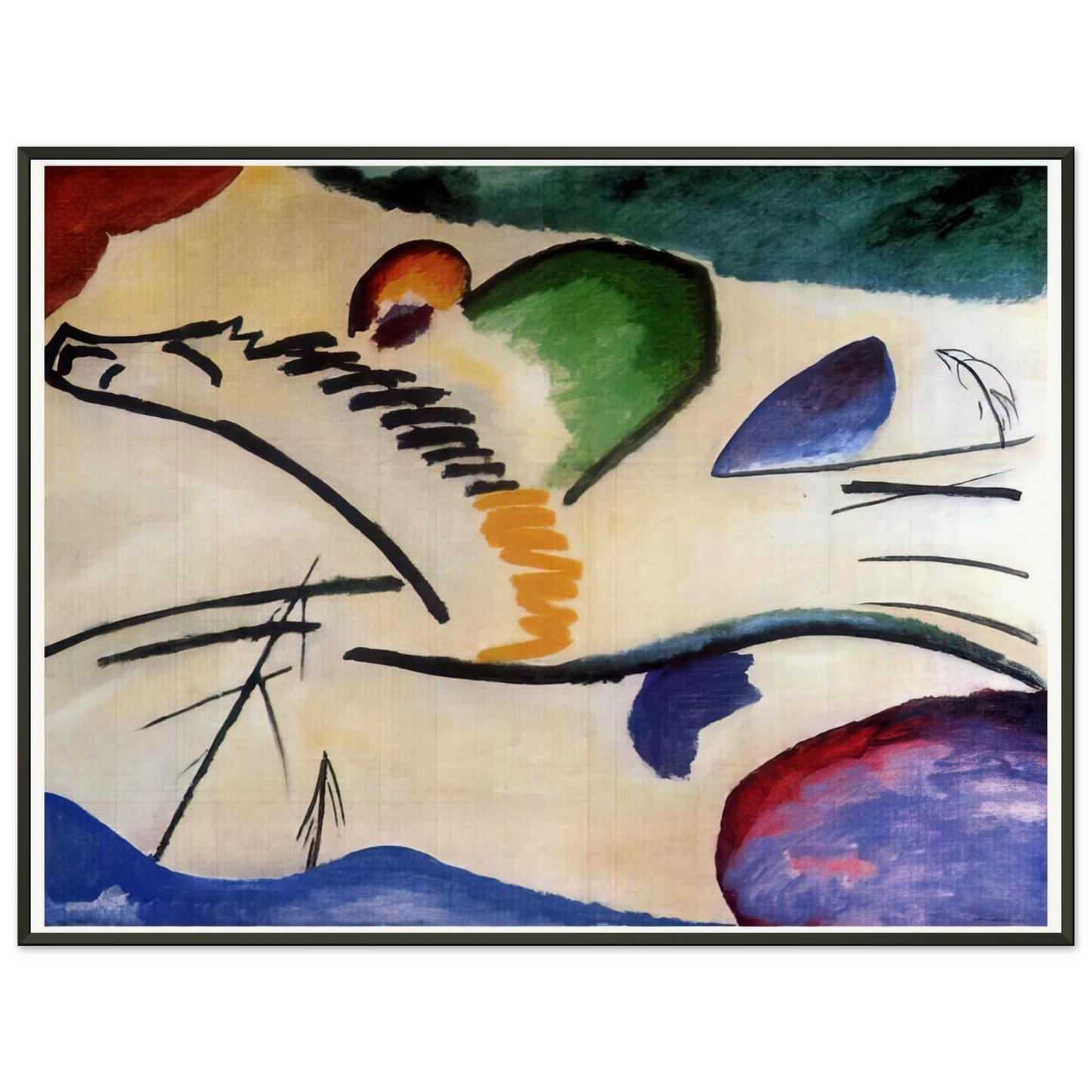 Wassily Kandinsky  LYRICAL LYRICS 1911 Framed Art Print  - Aluminum Frame - 40x50 cm / 16x20 inches