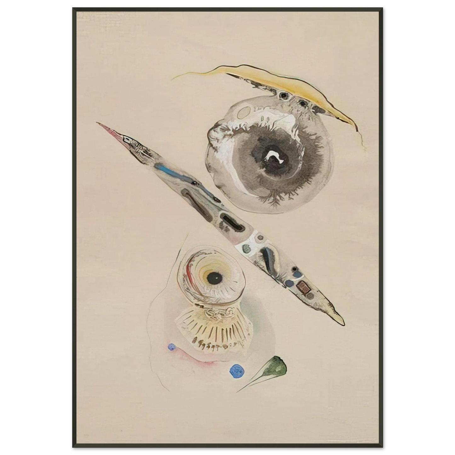 Rudolf Bauer UNTITLED Framed Art Print - Aluminum Frame - 21x29.7 cm / 8x12"