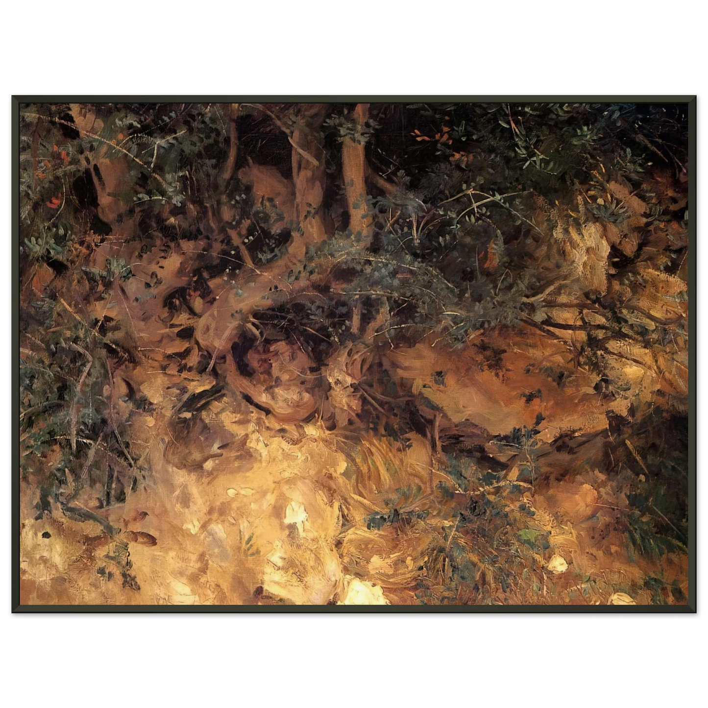 John Singer Sargent Valdemosa Majorca Thistles and Herbage on a Hillside Framed Art Print - Aluminum Frame - 70x100 cm / 28x40 inches