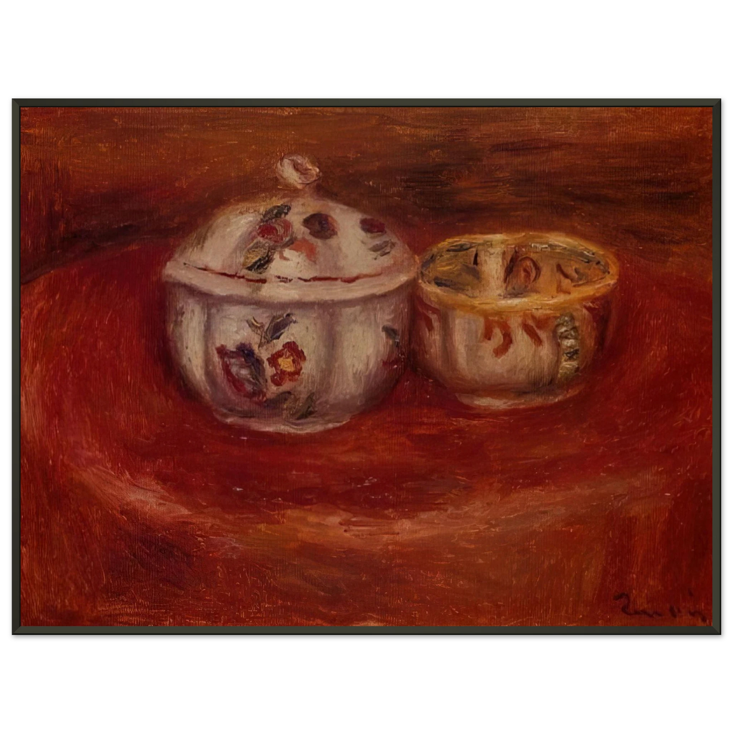 PierreAuguste Renoir Sugar Bowl and Earthenware Bowl Framed Art Print - Aluminum Frame - 70x100 cm / 28x40 inches