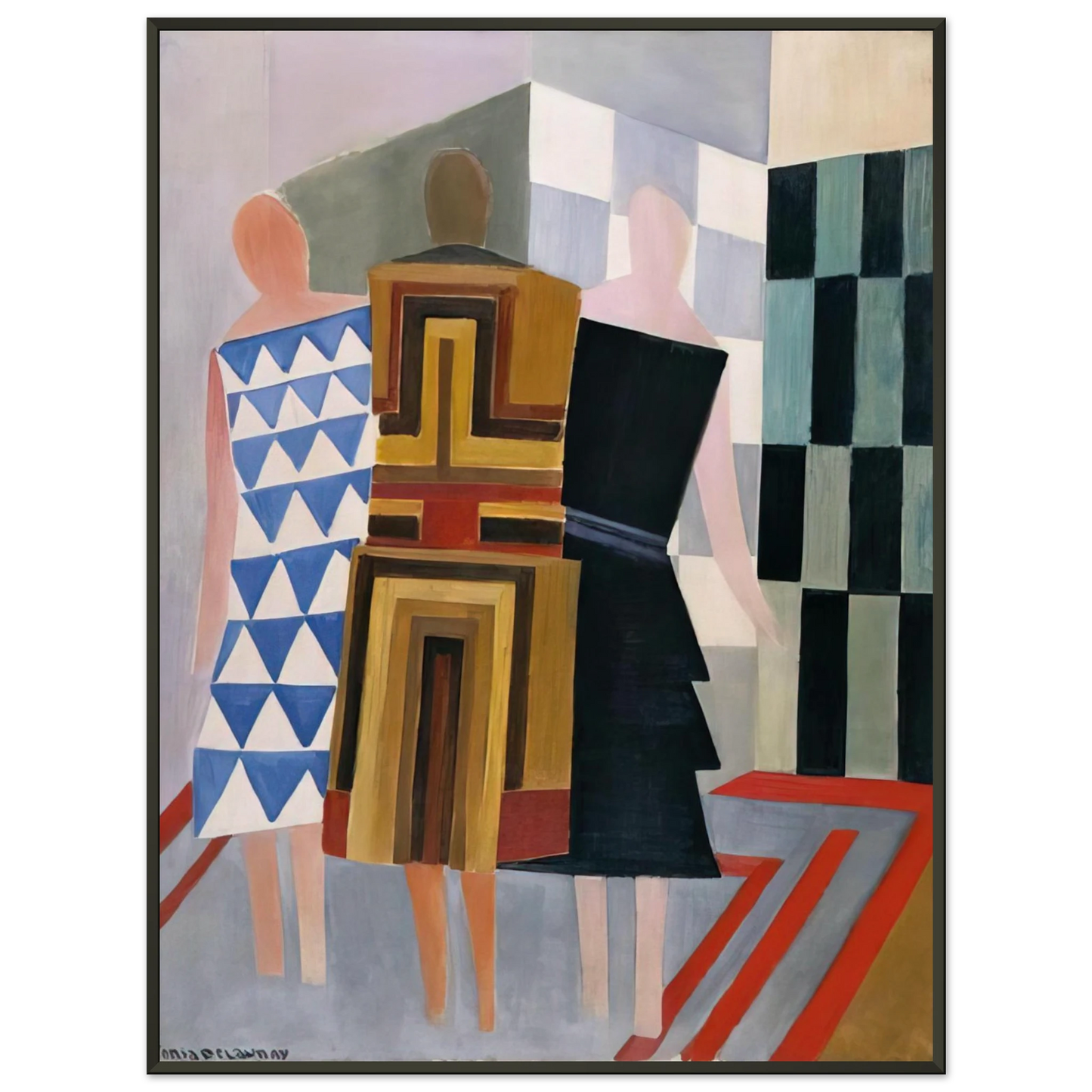 Sonia Delaunay SIMULTANEOUS DRESSES THREE WOMEN FORMS COLOURS 1925 Framed Art Print - Aluminum Frame - 40x50 cm / 16x20 inches