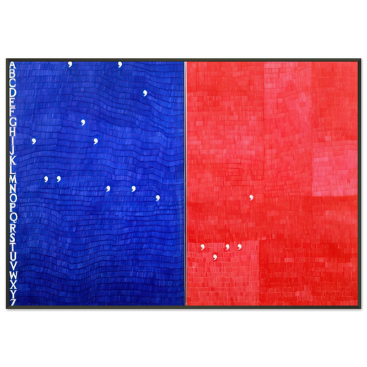 Alighiero Boetti  IMMAGINANDO TUTTO 1982 Framed Art Print  - Aluminum Frame - 21x29.7 cm / 8x12"