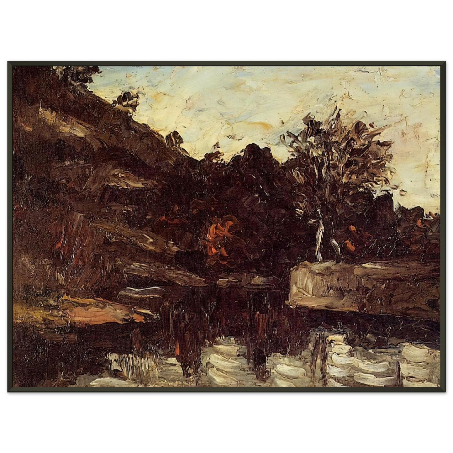 Paul Cezanne Bend in the River Framed Art Print - Aluminum Frame - 60x80 cm / 24x32 inches