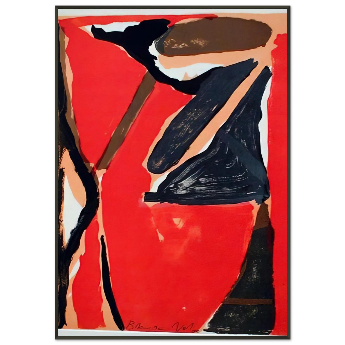 Bram van Velde LUnique III 1973 Framed Art Print - Aluminum Frame - 21x29.7 cm / 8x12"