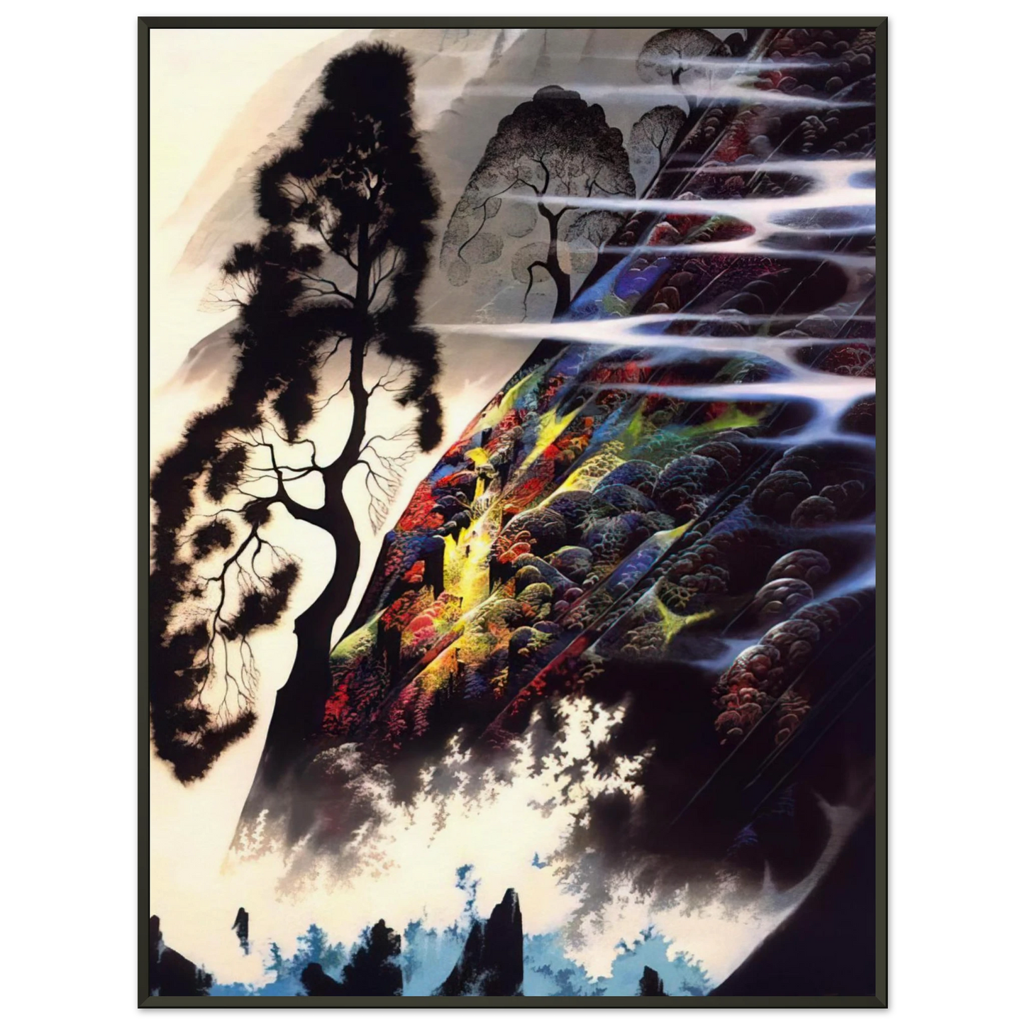 Eyvind Earle Radiant Splendor Framed Art Print - Aluminum Frame - 60x80 cm / 24x32 inches