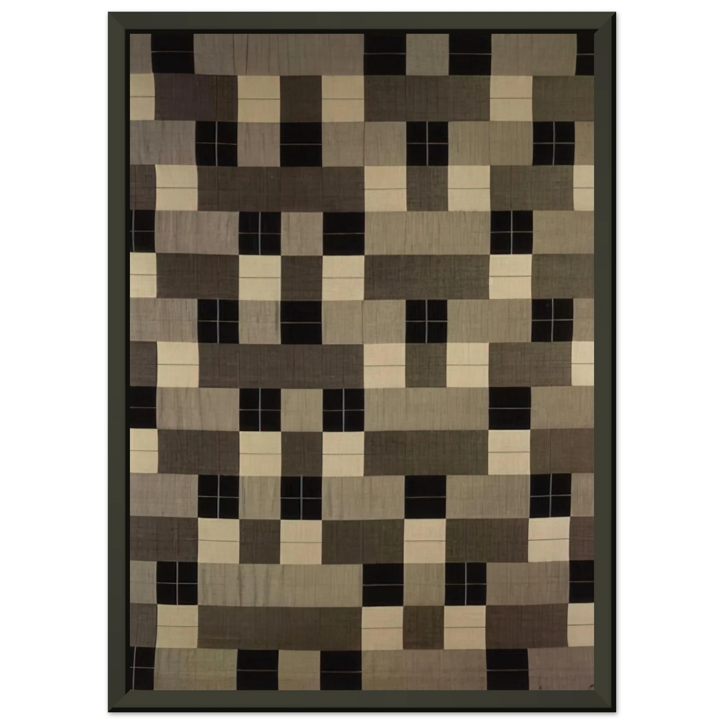 Anni Albers BLACK WHITE GRAY 1964 Framed Art Print - Aluminum Frame - 40x50 cm / 16x20 inches