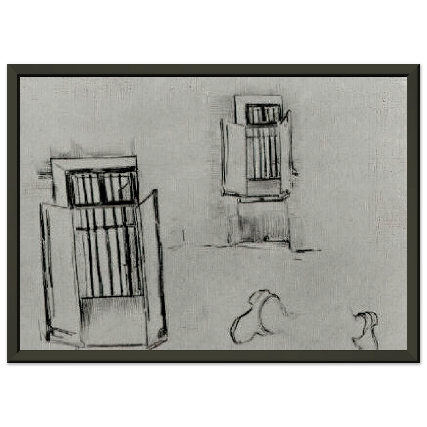 Vincent van Gogh Barred Windows Framed Art Print - Aluminum Frame - 70x100 cm / 28x40 inches