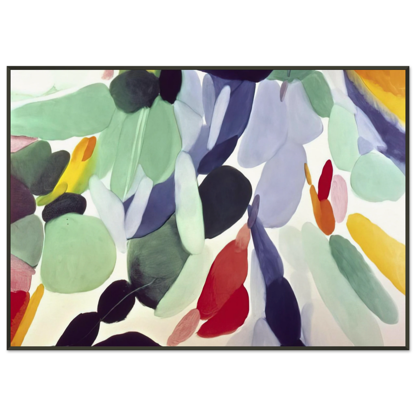 Alice Baber Seven Green Leagues Framed Art Print - Aluminum Frame - 21x29.7 cm / 8x12"