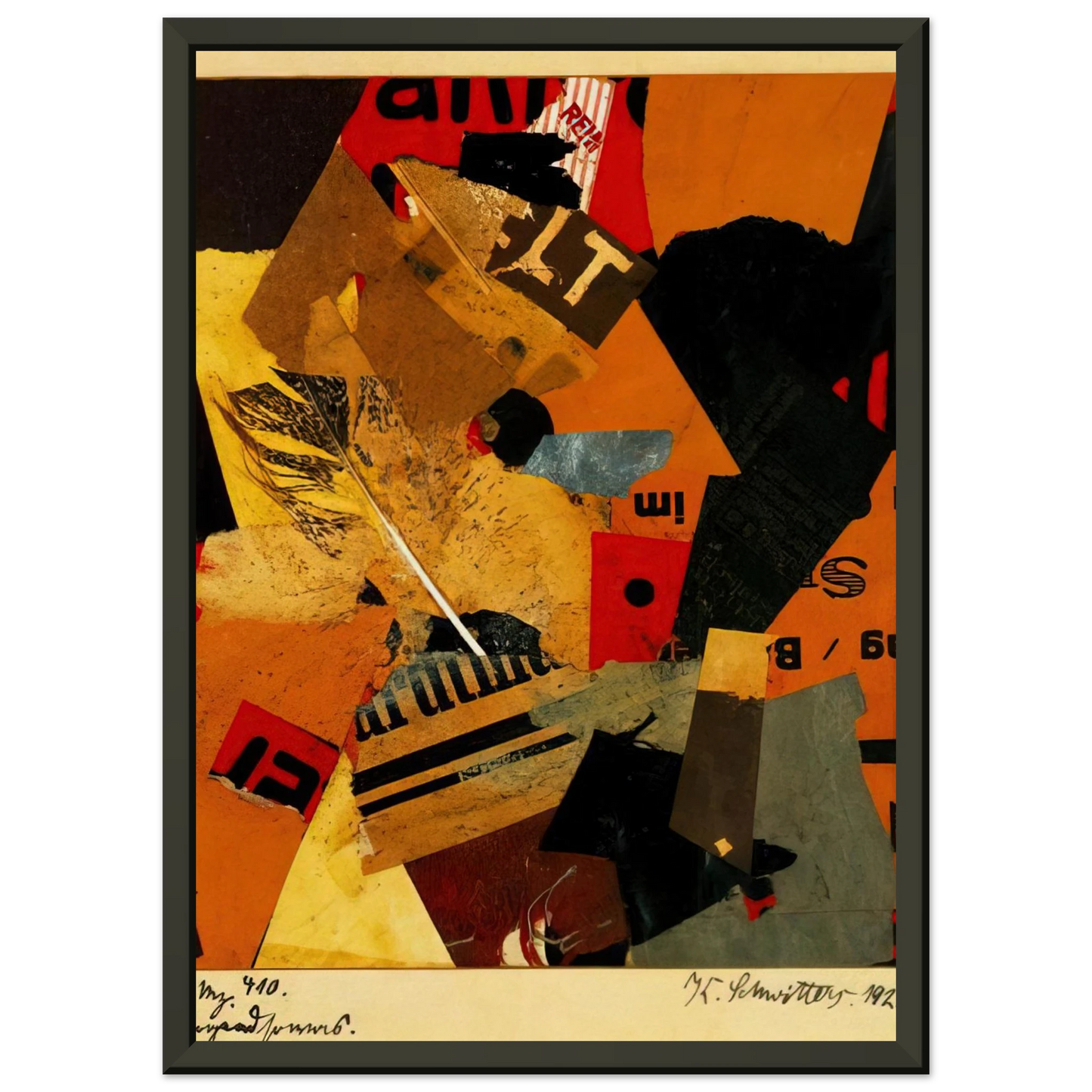 Kurt Schwitters SOMETHING OR OTHER 1922 Framed Art Print - Aluminum Frame - 40x50 cm / 16x20 inches