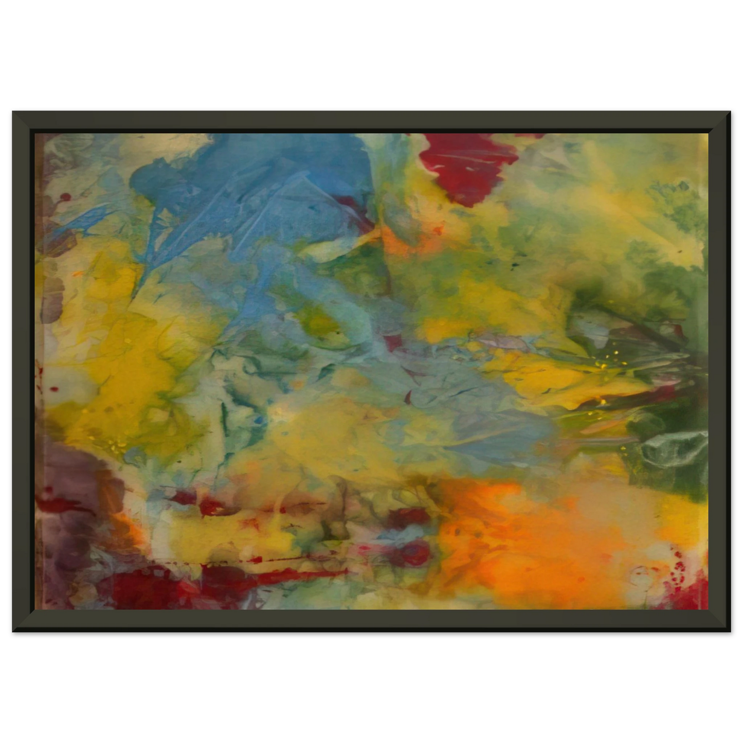 Sam Gilliam Blue Swirl Framed Art Print - Aluminum Frame - 40x50 cm / 16x20 inches