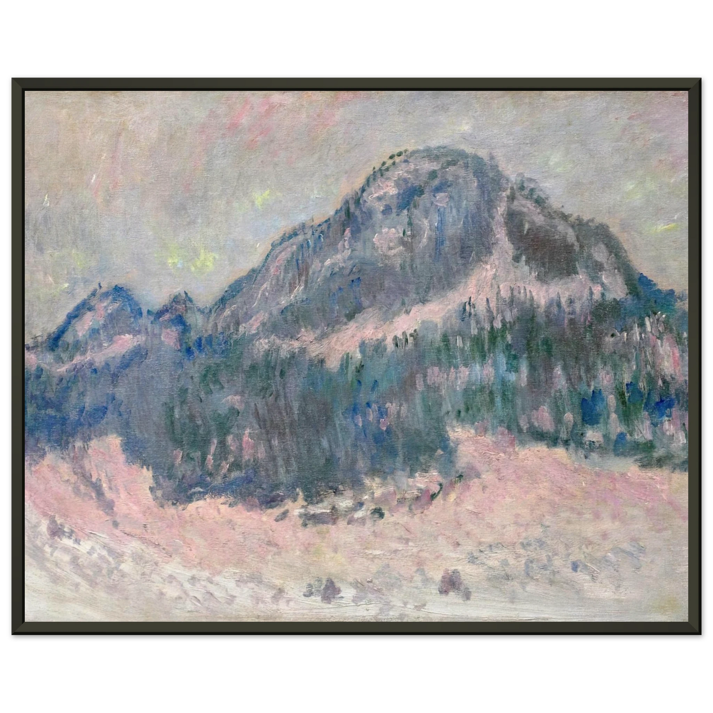 claude monet  Mount Kolsaas Rose Reflection Framed Art Print  - Aluminum Frame - 70x100 cm / 28x40 inches