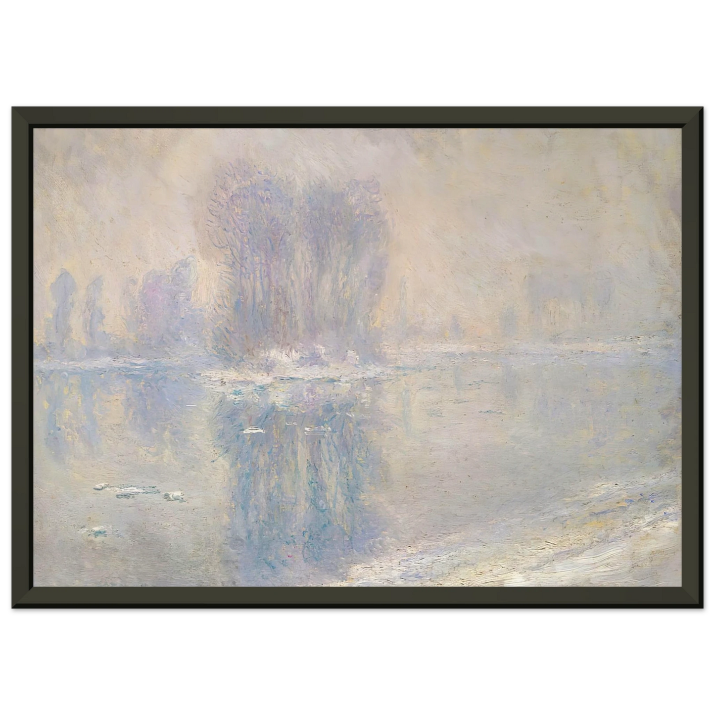 claude monet  Ice on the Siene at Bennecourt Framed Art Print  - Aluminum Frame - 70x100 cm / 28x40 inches