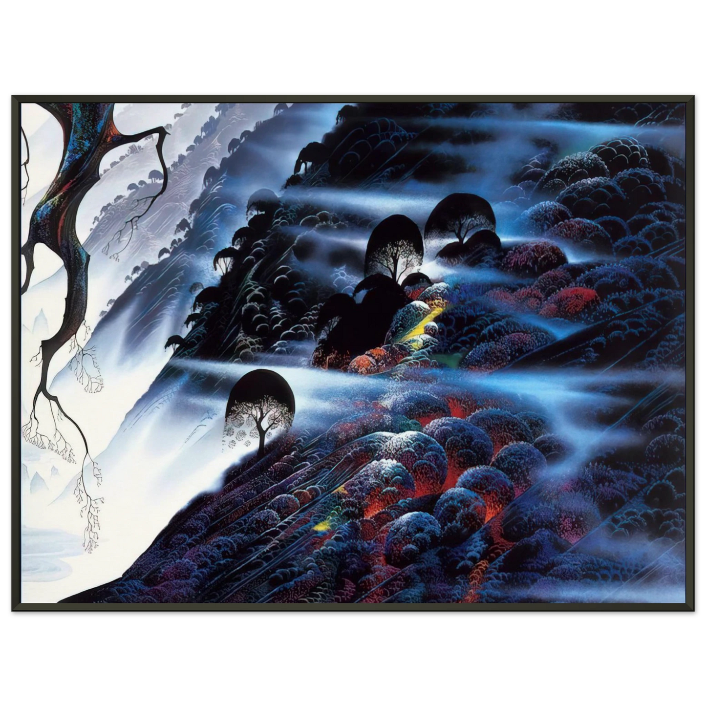 Eyvind Earle Blue Light Framed Art Print - Aluminum Frame - 60x80 cm / 24x32 inches