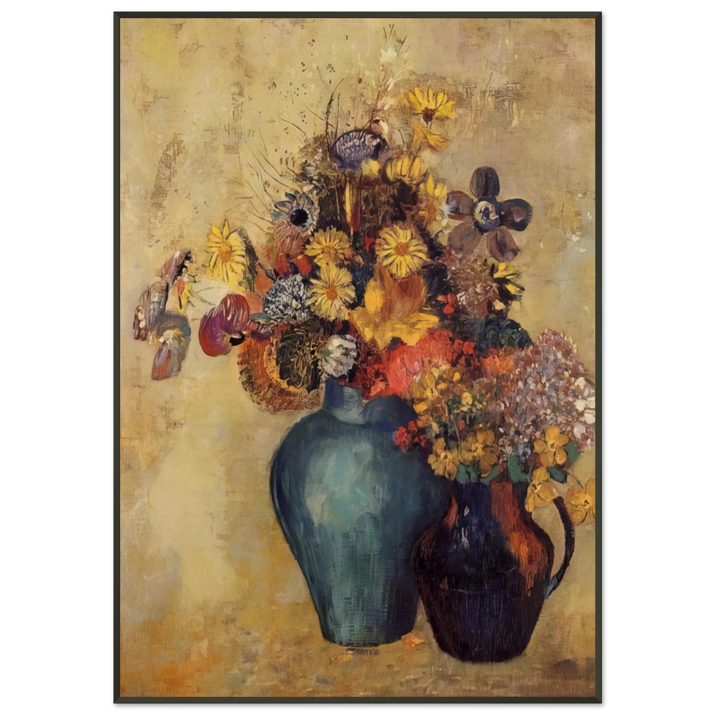 Odilon Redon  FLOWERS 1 Framed Art Print  - Aluminum Frame - 21x29.7 cm / 8x12"