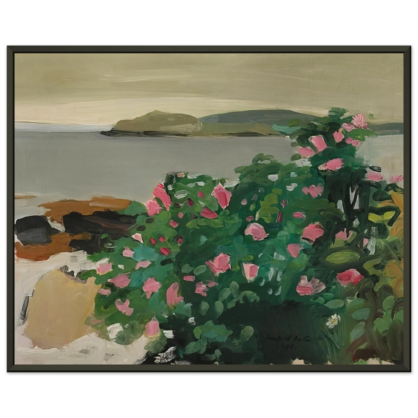 Fairfield Porter WILD ROSES 1961 Framed Art Print - Aluminum Frame - 60x80 cm / 24x32 inches