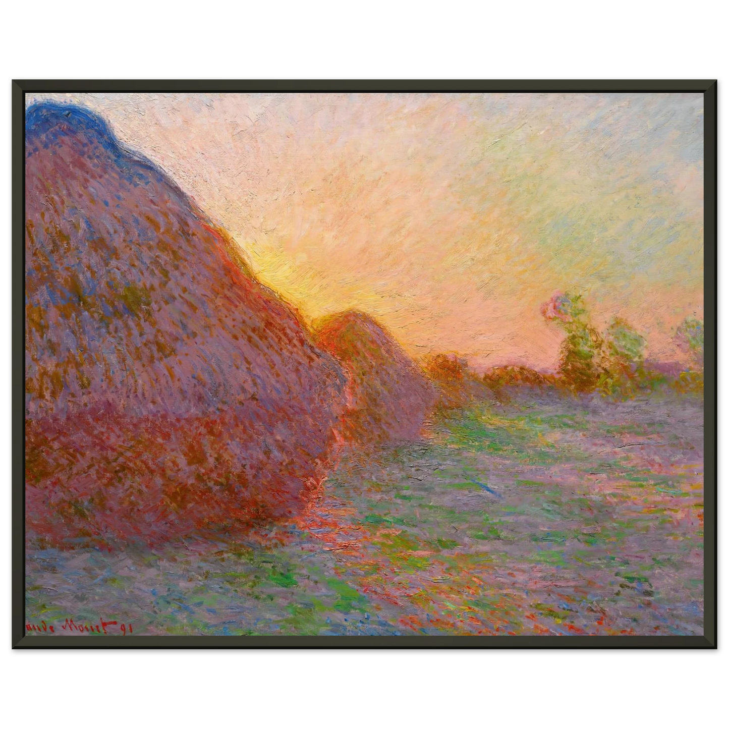 claude monet  Haystacks Framed Art Print  - Aluminum Frame - 40x50 cm / 16x20 inches