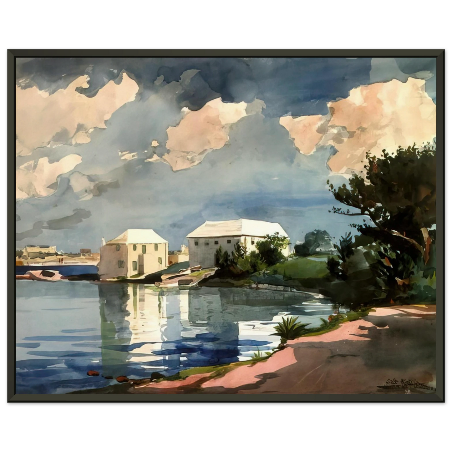 Winslow Homer SALT KETTLE BERMUDA Framed Art Print - Aluminum Frame - 40x50 cm / 16x20 inches