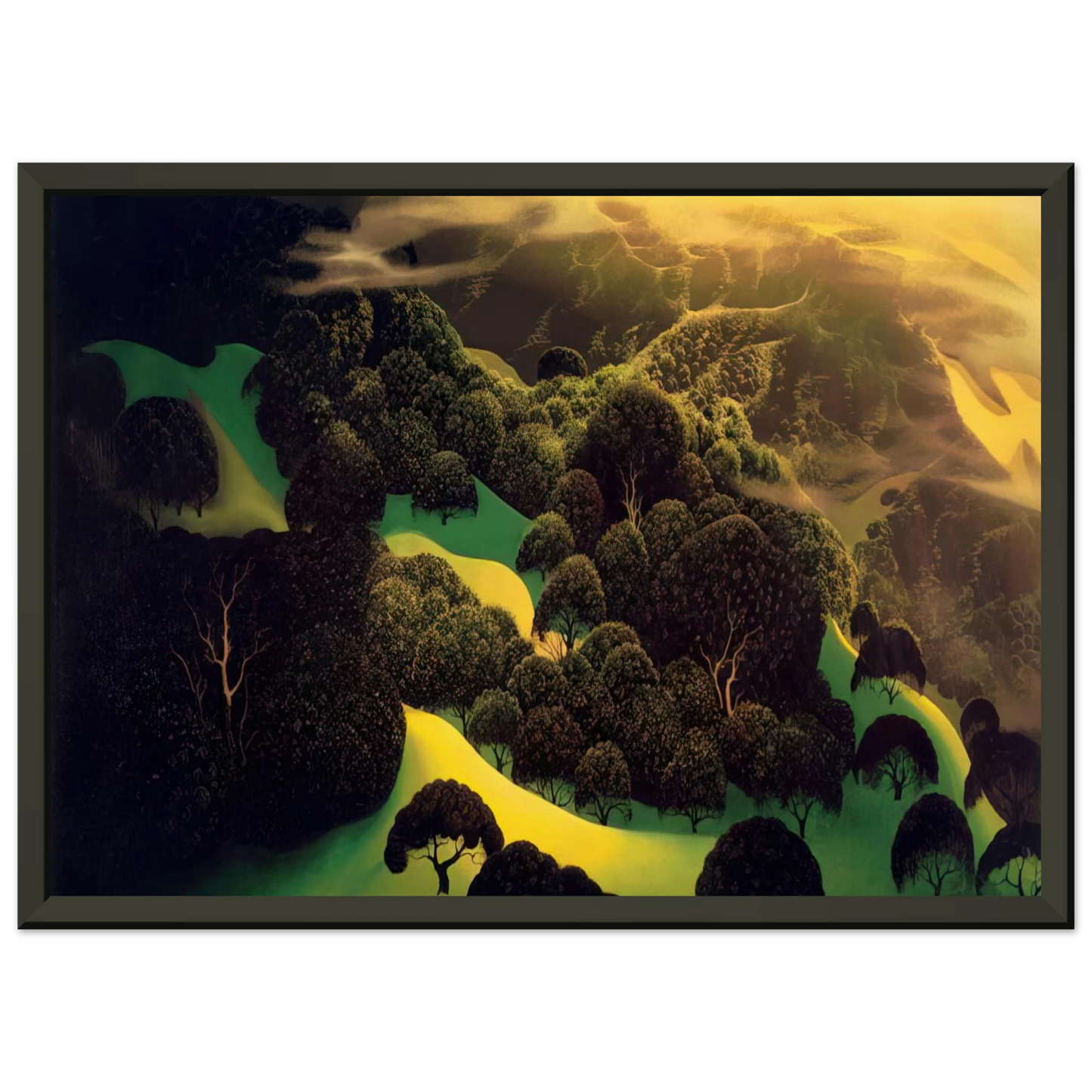 Eyvind Earle  Deep Wilderness Framed Art Print  - Aluminum Frame - 60x80 cm / 24x32 inches