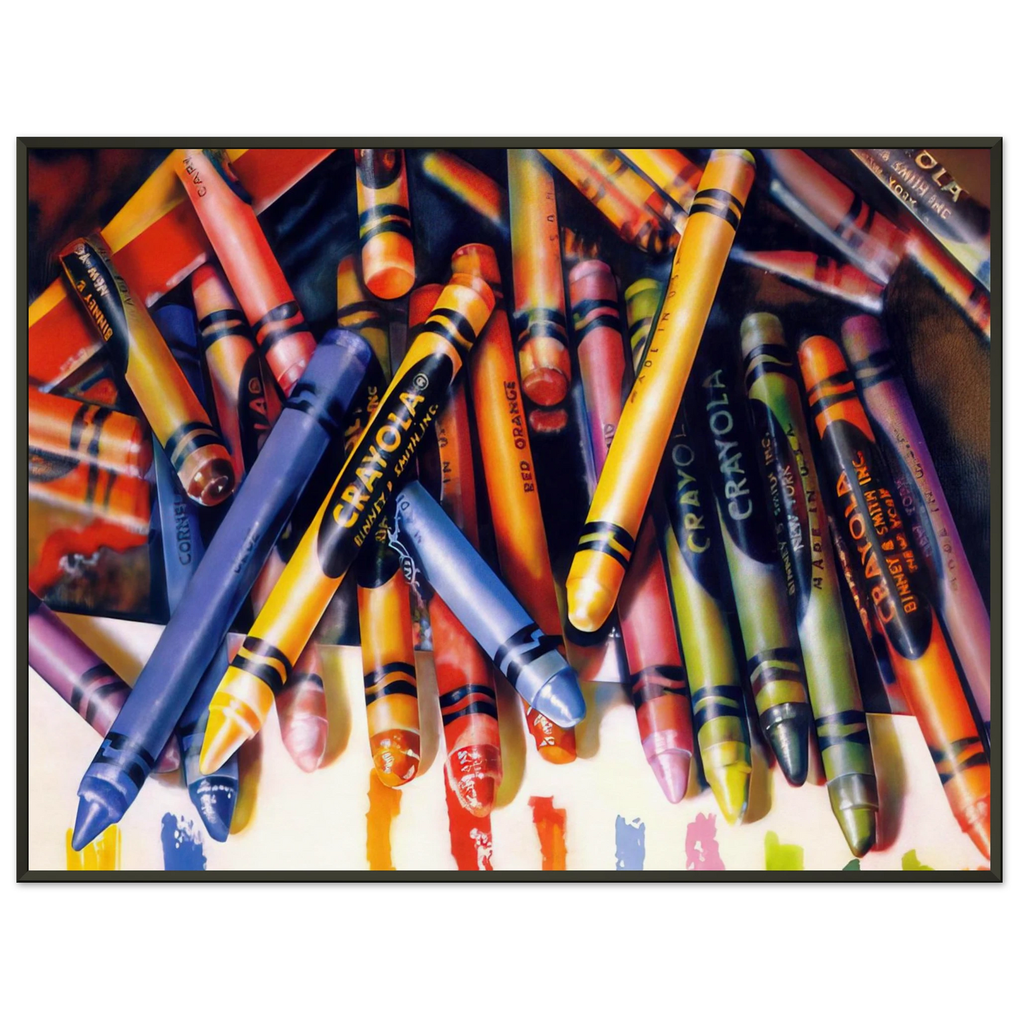 Audrey Flack CRAYOLA 1973 Framed Art Print - Aluminum Frame - 60x80 cm / 24x32 inches