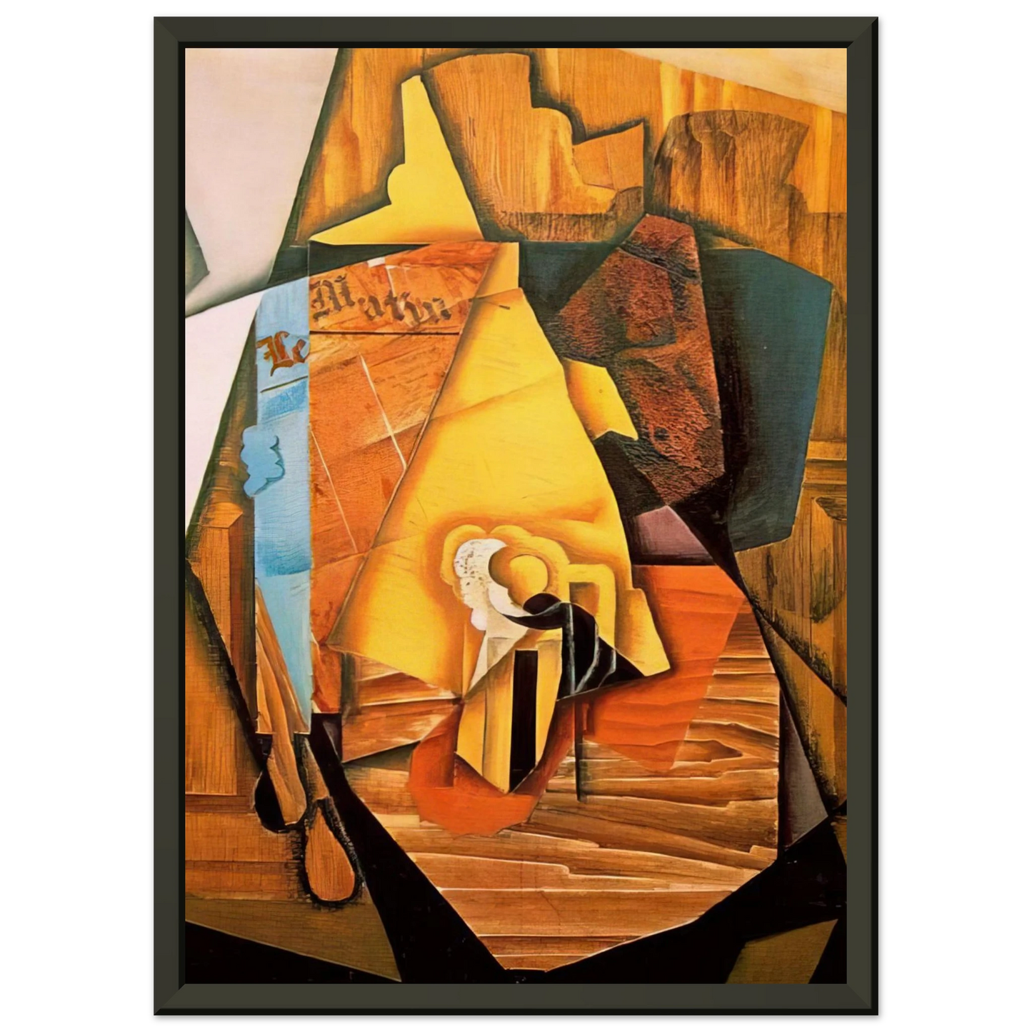 Juan Gris A MAN IN A CAFE 1914 Framed Art Print - Aluminum Frame - 70x100 cm / 28x40 inches