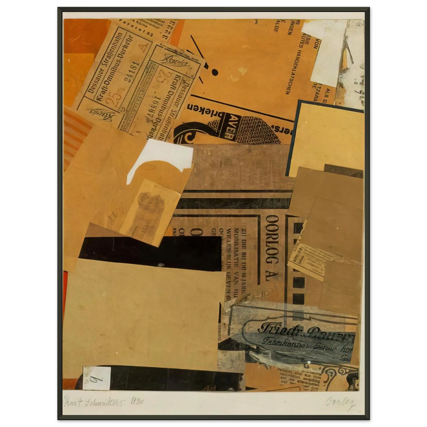 Kurt Schwitters OORLOG 1930 Framed Art Print - Aluminum Frame - 60x80 cm / 24x32 inches