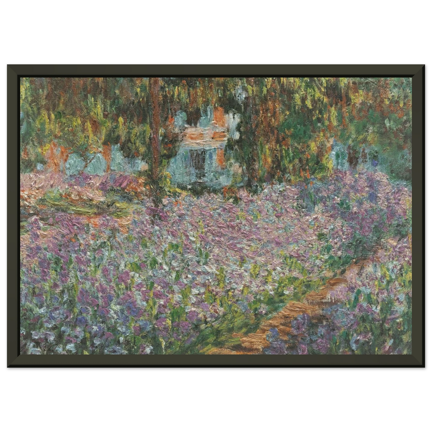 claude monet  The Artists Garden at Giverny Framed Art Print  - Aluminum Frame - 60x80 cm / 24x32 inches