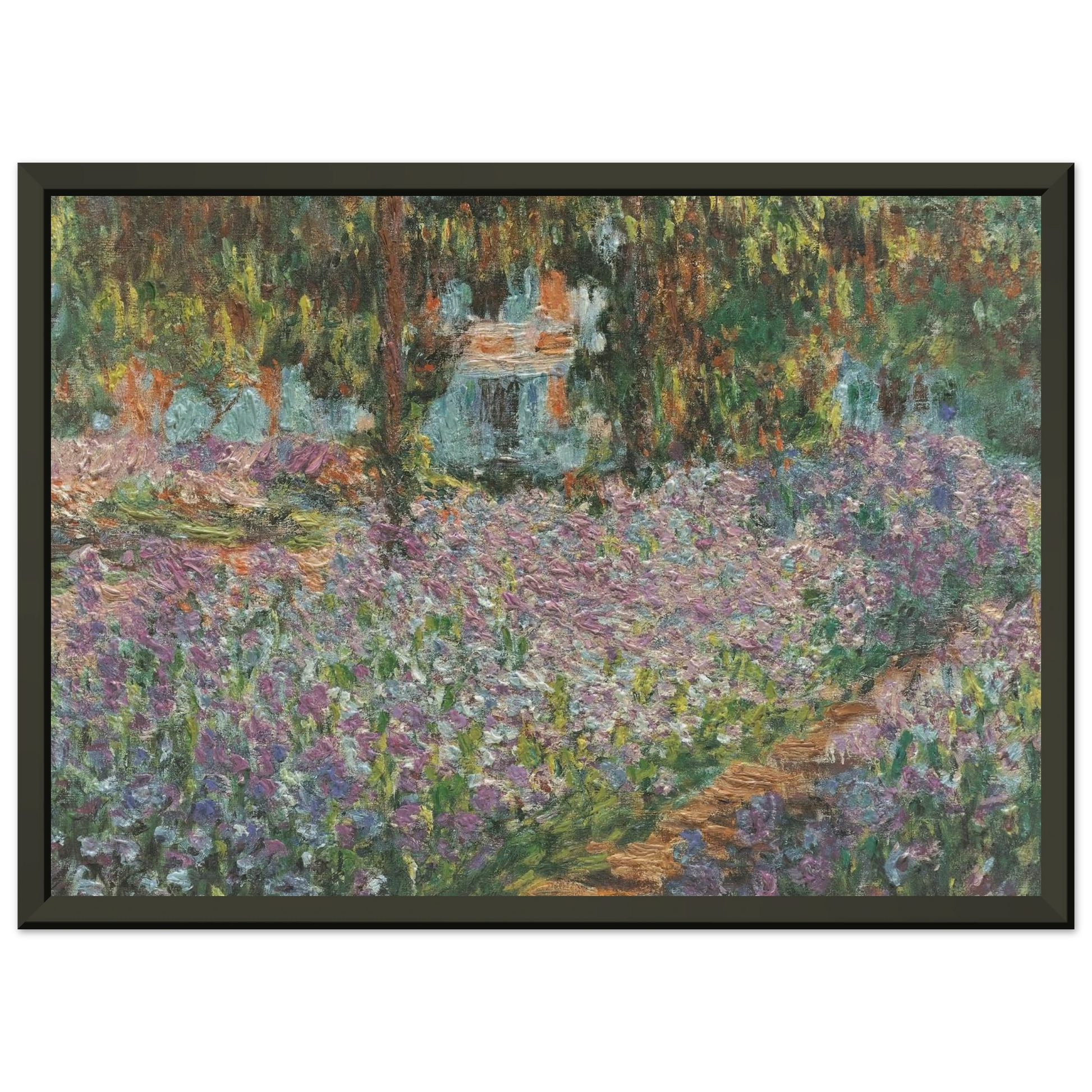 claude monet  The Artists Garden at Giverny Framed Art Print  - Aluminum Frame - 60x80 cm / 24x32 inches