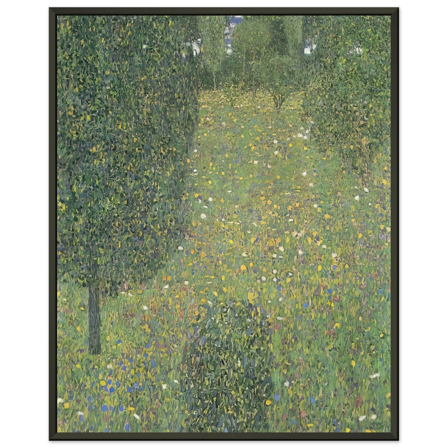 Gustav Klimt LANDSCAPE GARDEN MEADOW IN FLOWER Framed Art Print - Aluminum Frame - 40x50 cm / 16x20 inches