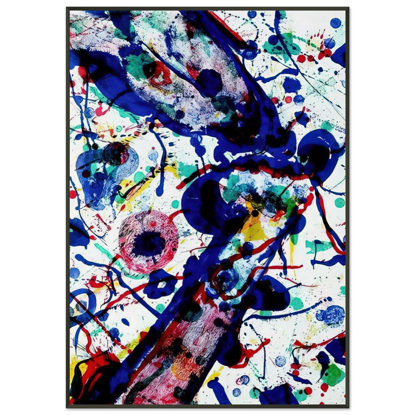 Sam Francis Untitled from Michel Waldberg s Posmes dans le ciel Framed Art Print - Aluminum Frame - 21x29.7 cm / 8x12"