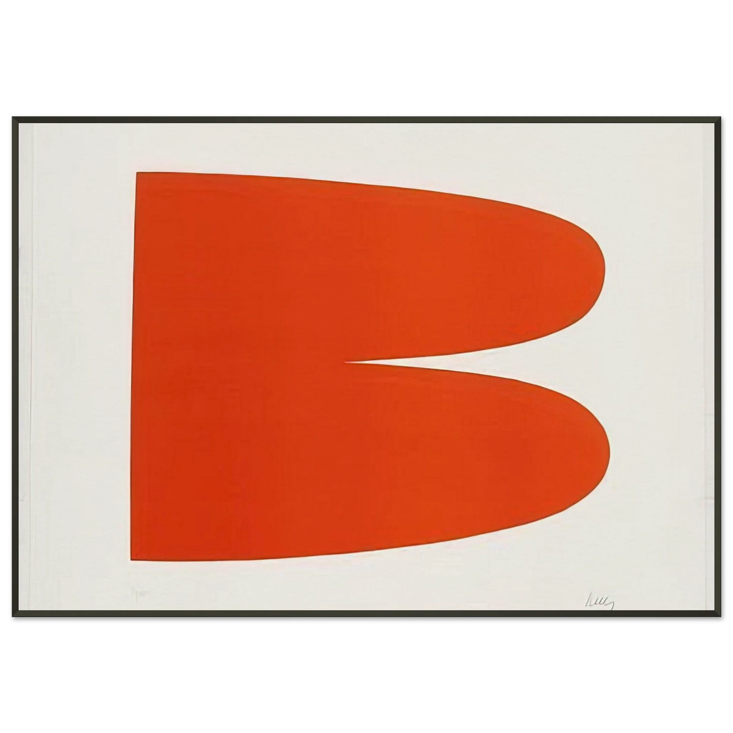 Ellsworth Kelly RedOrange from the Suite of TwentySeven Color Lithographs Framed Art Print - Aluminum Frame - 21x29.7 cm / 8x12"