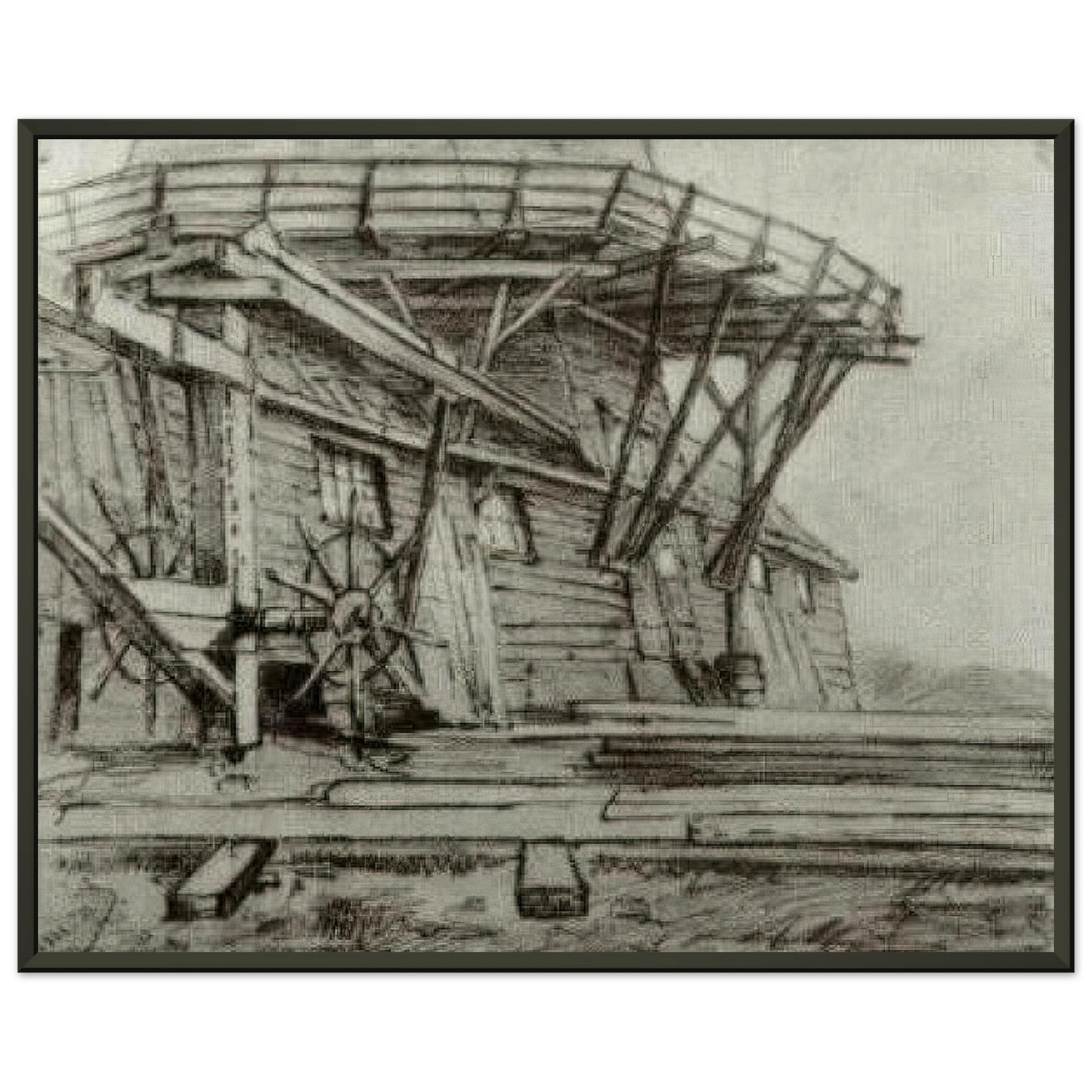 Vincent van Gogh  Saw Mill Framed Art Print  - Aluminum Frame - 60x80 cm / 24x32 inches